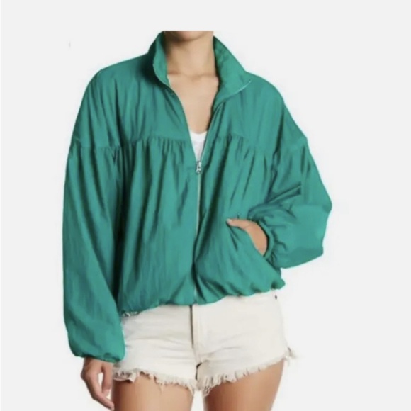 Free People Jackets & Blazers - Free People Balloon Bomber Jacket in Turquoise. Size S/P